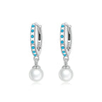 Turquoise Pendent Earrings Shell Bead Drop Earrings